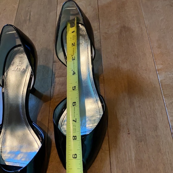 Zara Patent Leather Black Shoe Sz 39 - Picture 8 of 11